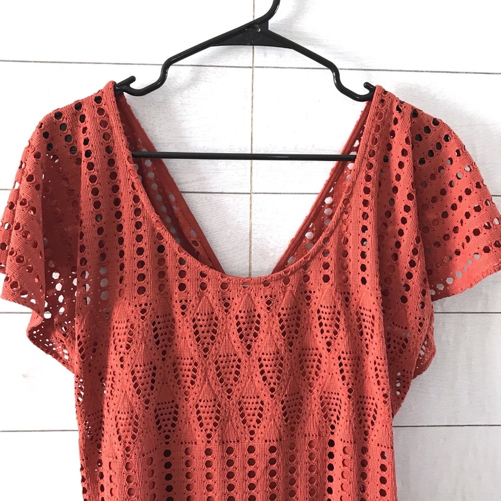 HD in Paris Orange Eyelet Piacere Midi Dress - Picture 3 of 8